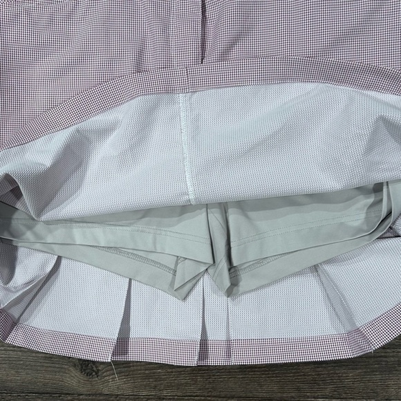 NIVO Golf Skort Lavender & White Gingham Check Back Pleat Size 12 - Picture 3 of 4